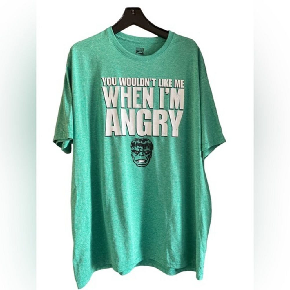 Marvel Comics‎ Mens Hulk Graphic Tee You Wouldn’t Like Me When I’m Angry Size 2X